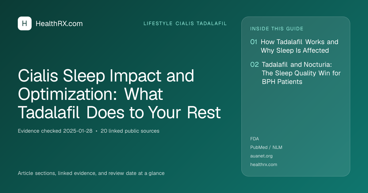 Evidence overview for lifestyle cialis tadalafil: Cialis Sleep Impact and Optimization: What Tadalafil Does to Your Rest
