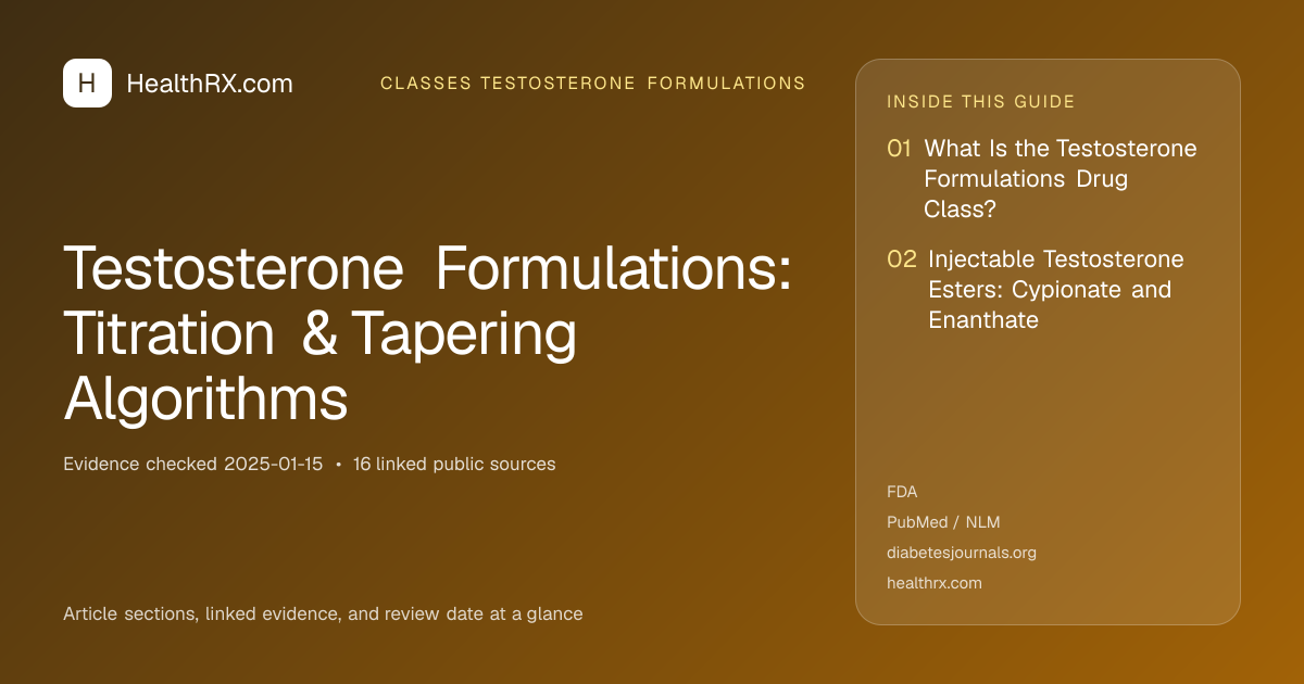 Evidence overview for Testosterone Formulations: Titration & Tapering Algorithms