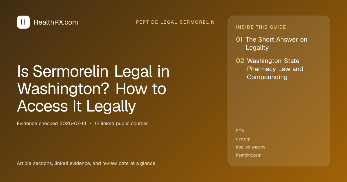Evidence overview for Is Sermorelin Legal in Washington? How to Access It Legally