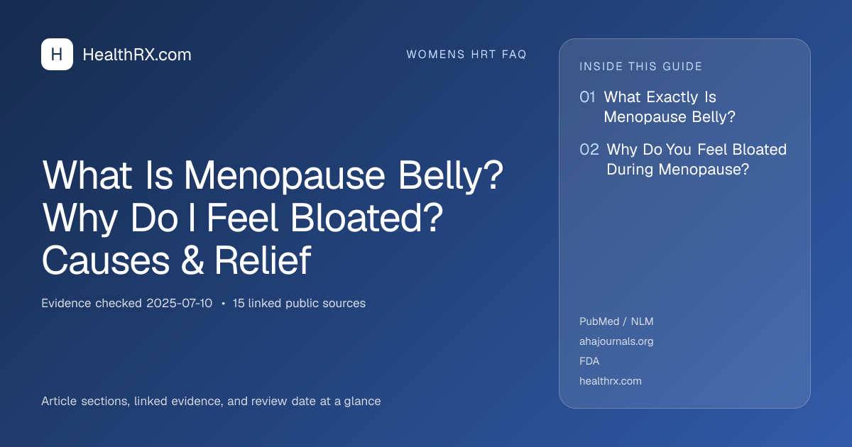Evidence overview for What Is Menopause Belly? Why Do I Feel Bloated? Causes & Relief