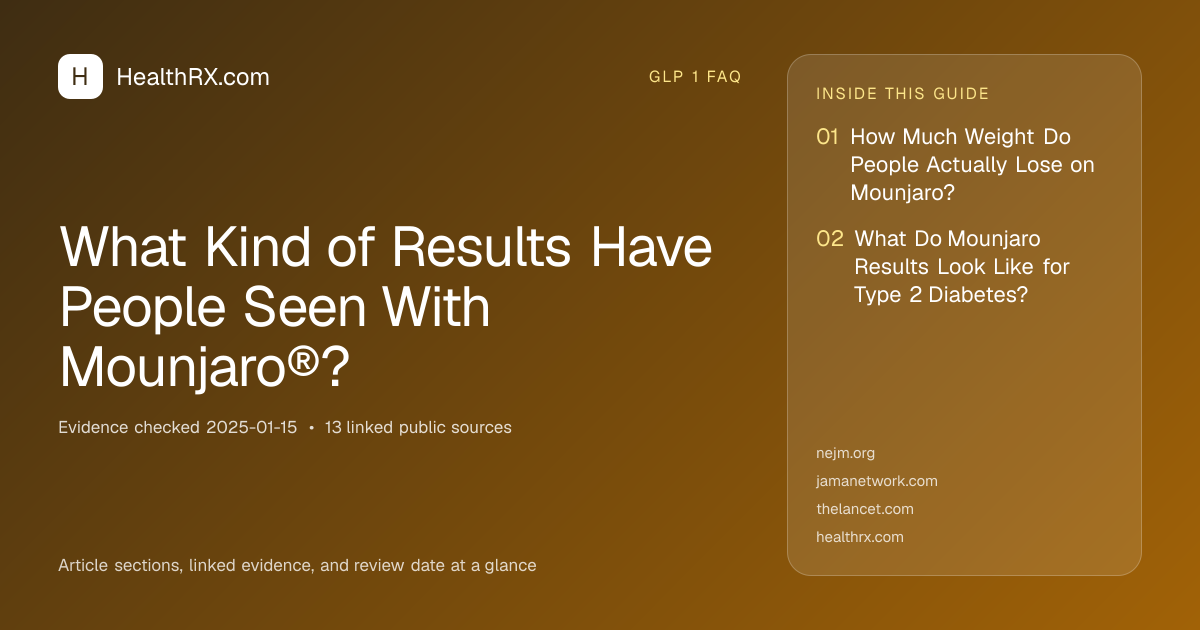 Evidence overview for What Kind of Results Have People Seen With Mounjaro®?