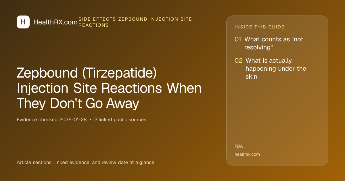 Evidence overview for Zepbound (Tirzepatide) Injection Site Reactions When They Don't Go Away