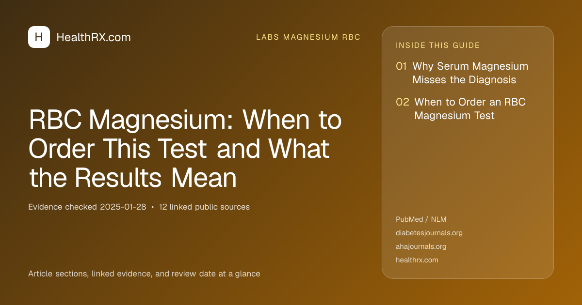 Evidence overview for RBC Magnesium: When to Order This Test and What the Results Mean
