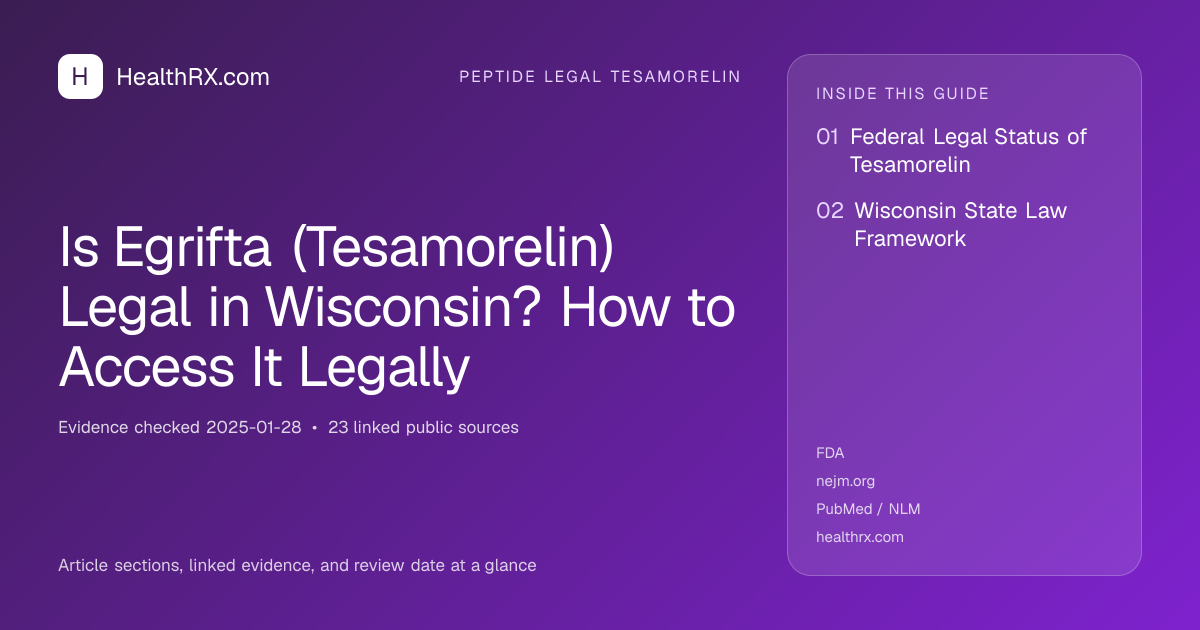 Evidence overview for Is Egrifta (Tesamorelin) Legal in Wisconsin? How to Access It Legally