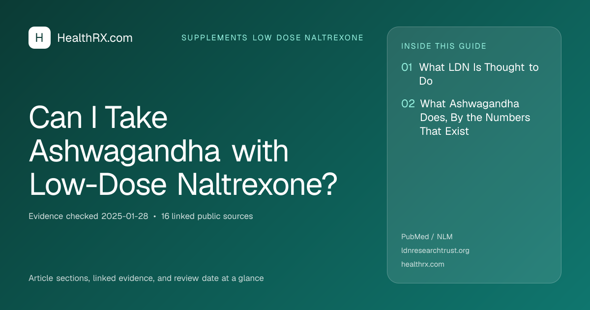 Evidence overview for supplements low dose naltrexone: Can I Take Ashwagandha with Low-Dose Naltrexone?