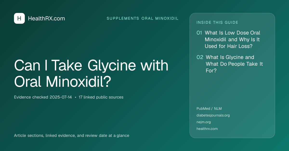 Evidence overview for supplements oral minoxidil: Can I Take Glycine with Oral Minoxidil?