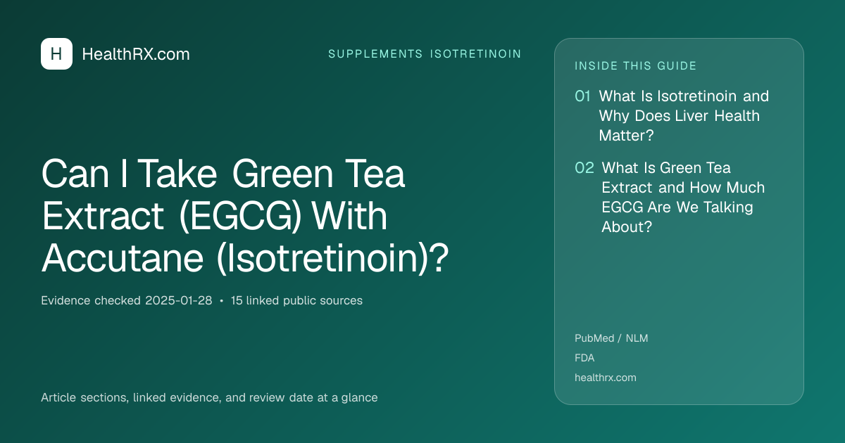 Evidence overview for supplements isotretinoin: Can I Take Green Tea Extract (EGCG) With Accutane (Isotretinoin)?