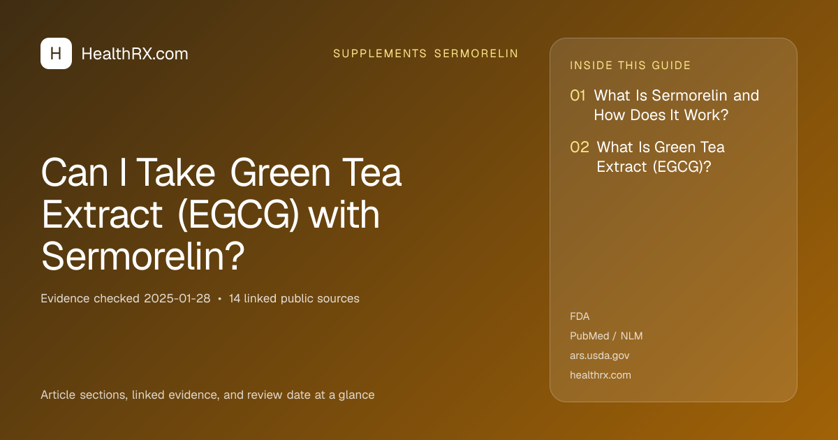 Evidence overview for Can I Take Green Tea Extract (EGCG) with Sermorelin?