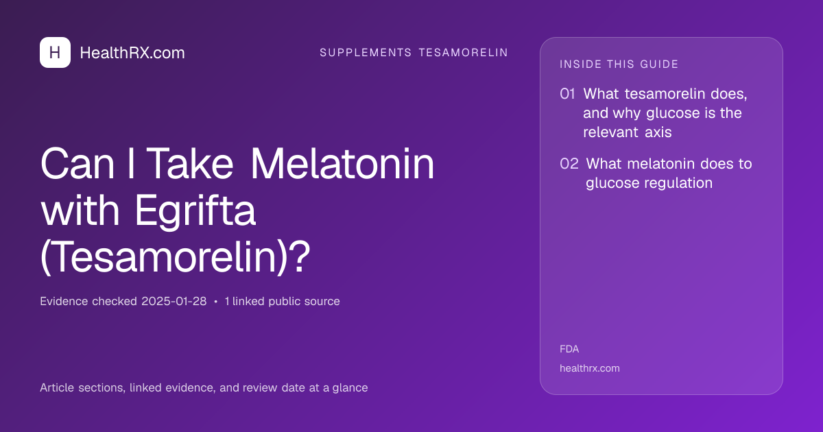 Evidence overview for Can I Take Melatonin with Egrifta (Tesamorelin)?
