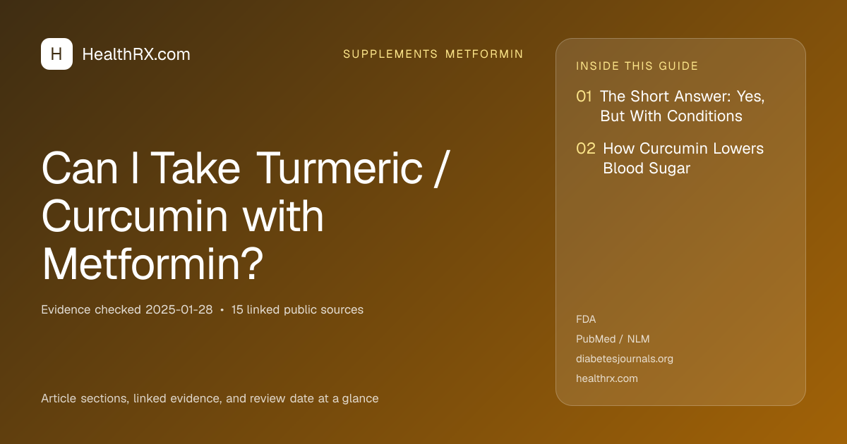 Evidence overview for supplements metformin: Can I Take Turmeric / Curcumin with Metformin?