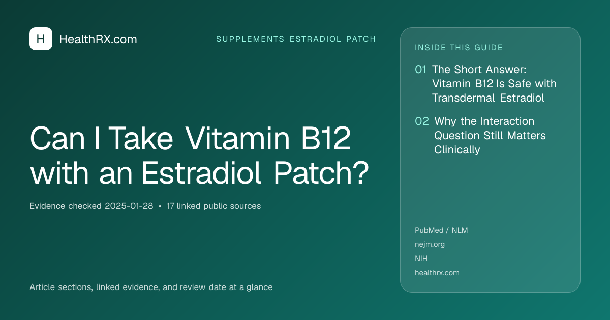 Evidence overview for Can I Take Vitamin B12 with an Estradiol Patch?