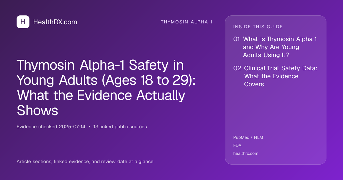 Evidence overview for Thymosin Alpha-1 Safety in Young Adults (Ages 18 to 29): What the Evidence Actually Shows