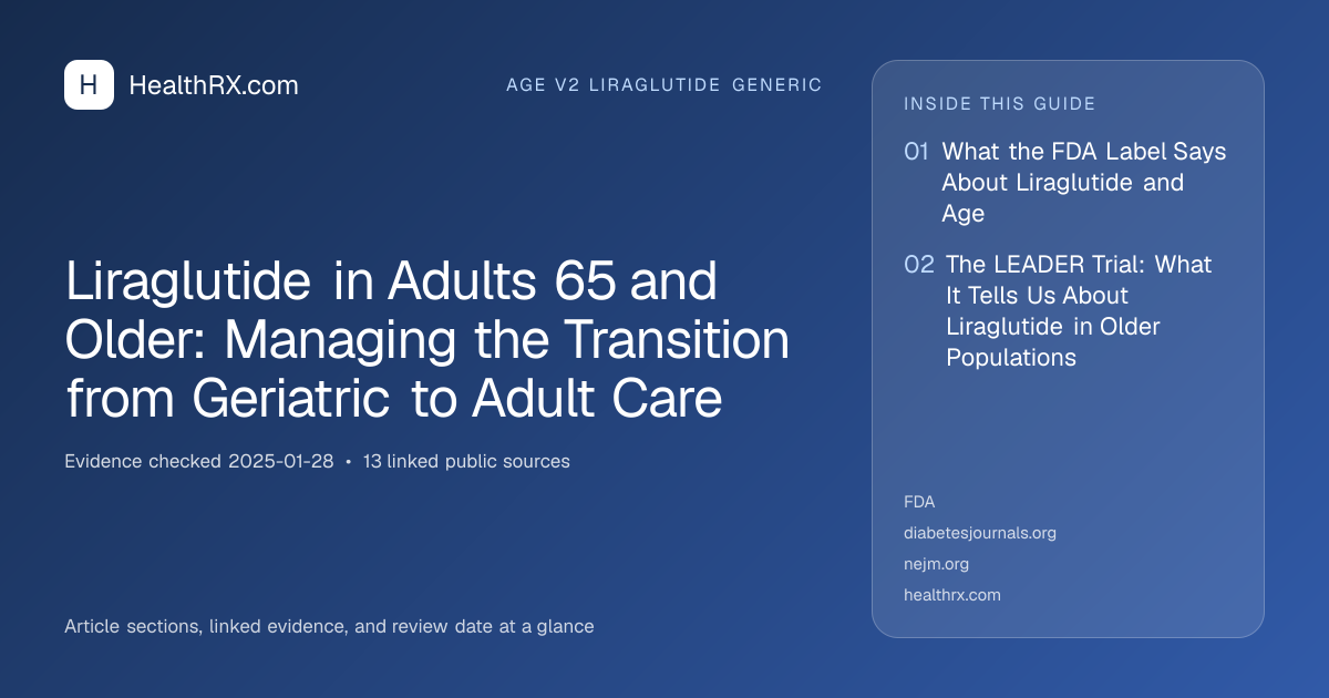 Evidence overview for Liraglutide in Adults 65 and Older: Managing the Transition from Geriatric to Adult Care