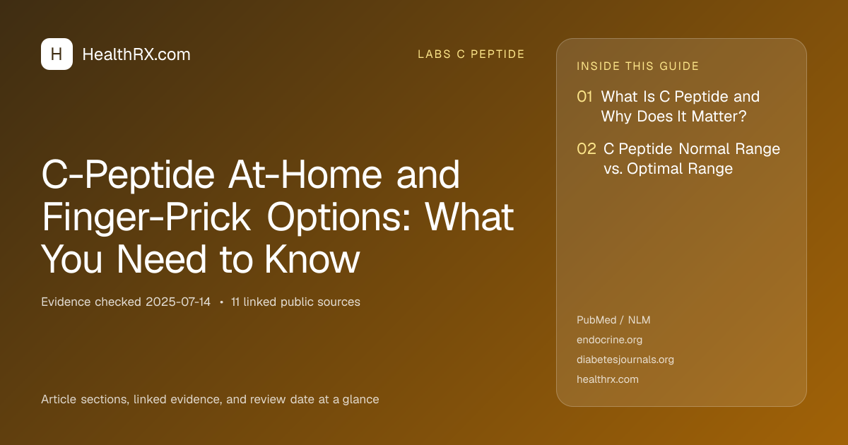 Evidence overview for C-Peptide At-Home and Finger-Prick Options: What You Need to Know