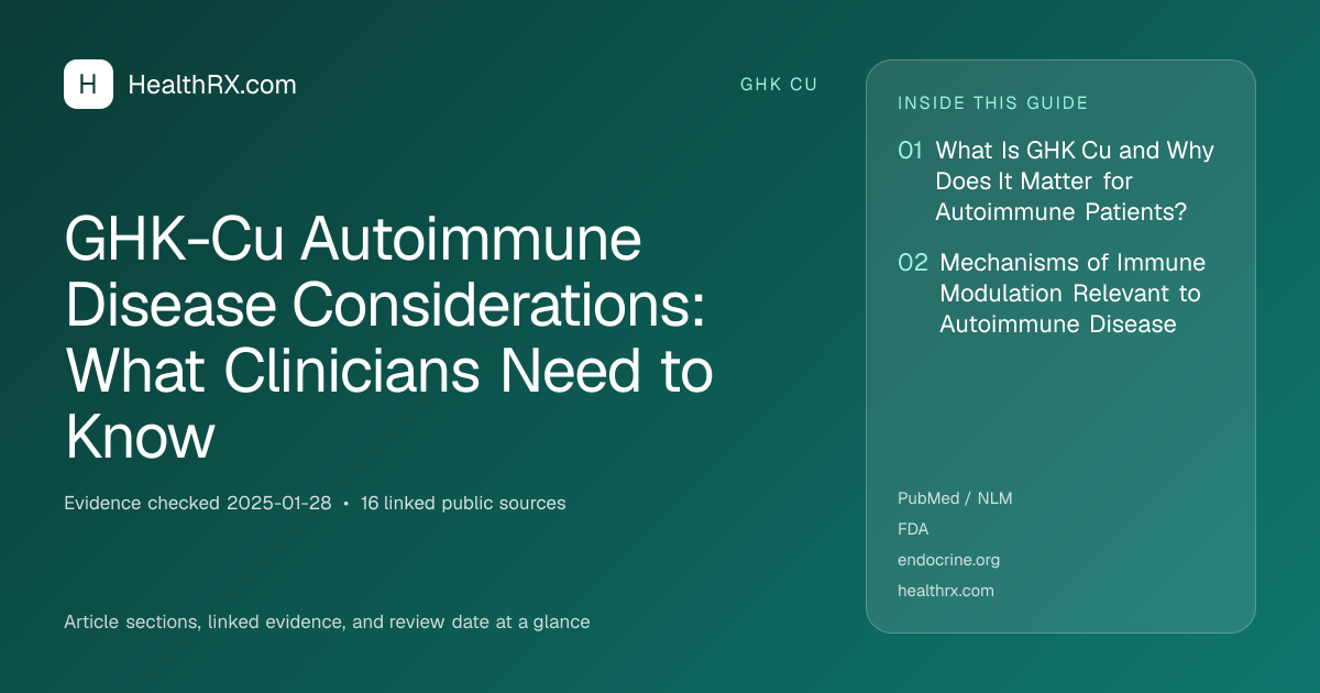 Evidence overview for GHK-Cu Autoimmune Disease Considerations: What Clinicians Need to Know