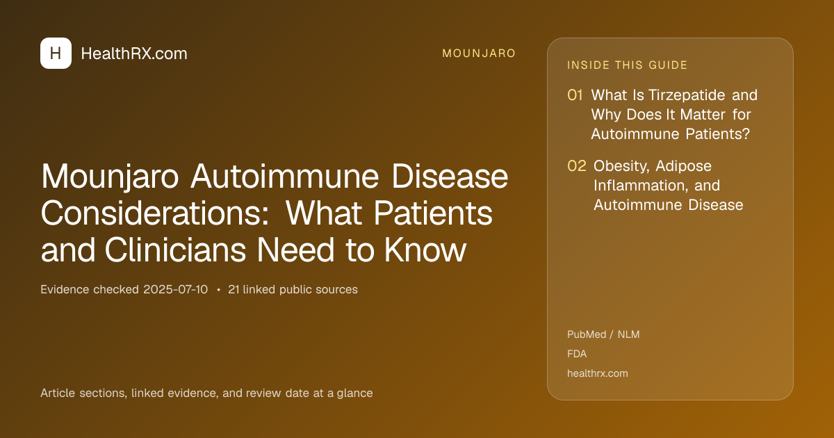 Evidence overview for Mounjaro Autoimmune Disease Considerations: What Patients and Clinicians Need to Know