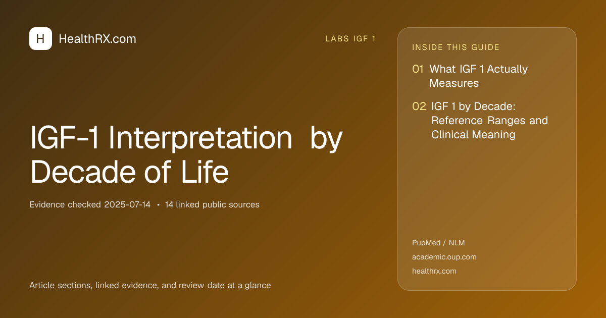 Evidence overview for IGF-1 Interpretation by Decade of Life