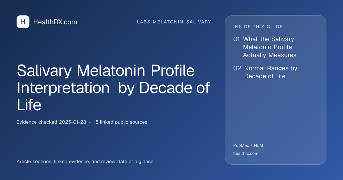 Evidence overview for Salivary Melatonin Profile Interpretation by Decade of Life
