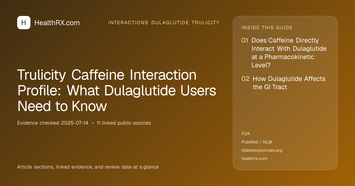 Evidence overview for Trulicity Caffeine Interaction Profile: What Dulaglutide Users Need to Know