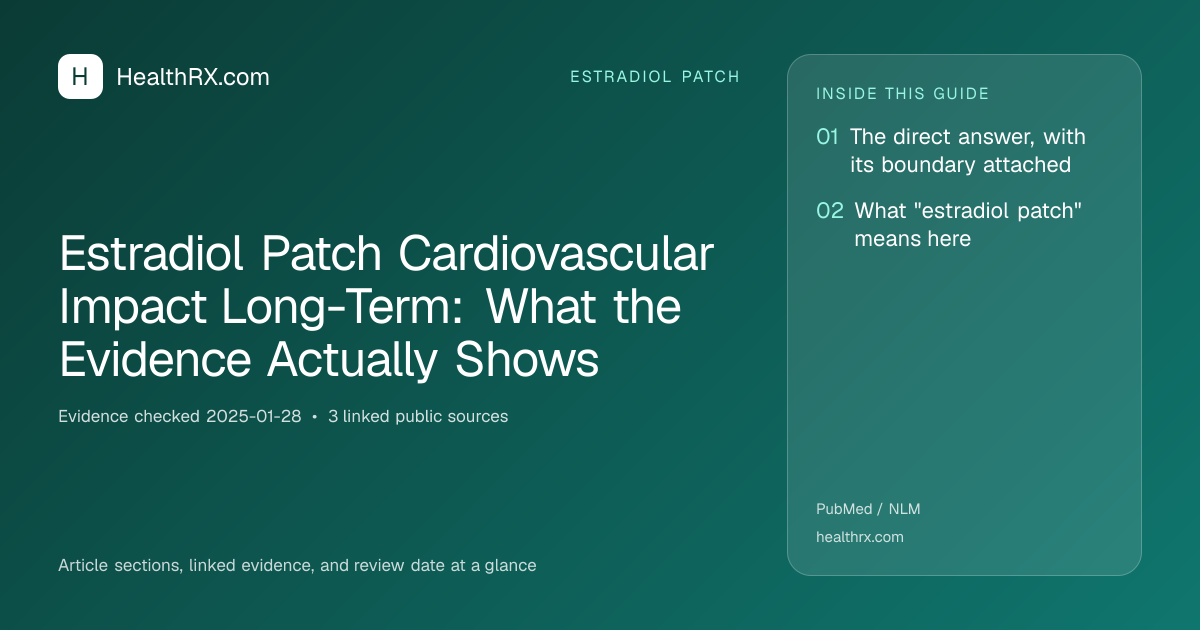 Evidence overview for Estradiol Patch Cardiovascular Impact Long-Term: What the Evidence Actually Shows