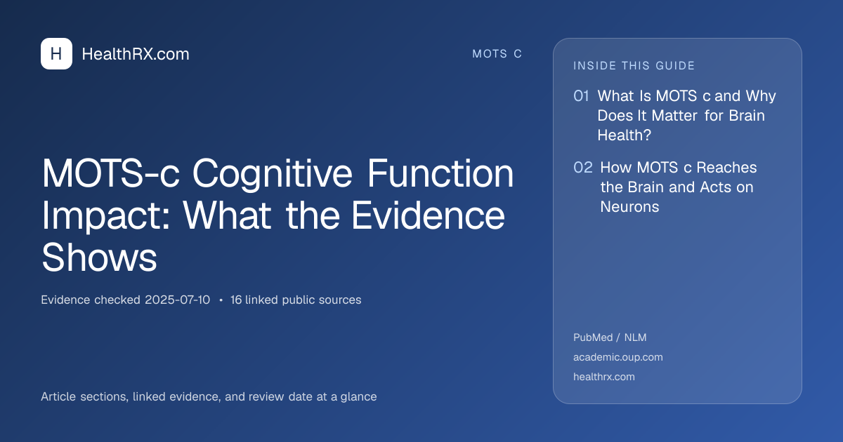 Evidence overview for MOTS-c Cognitive Function Impact: What the Evidence Shows