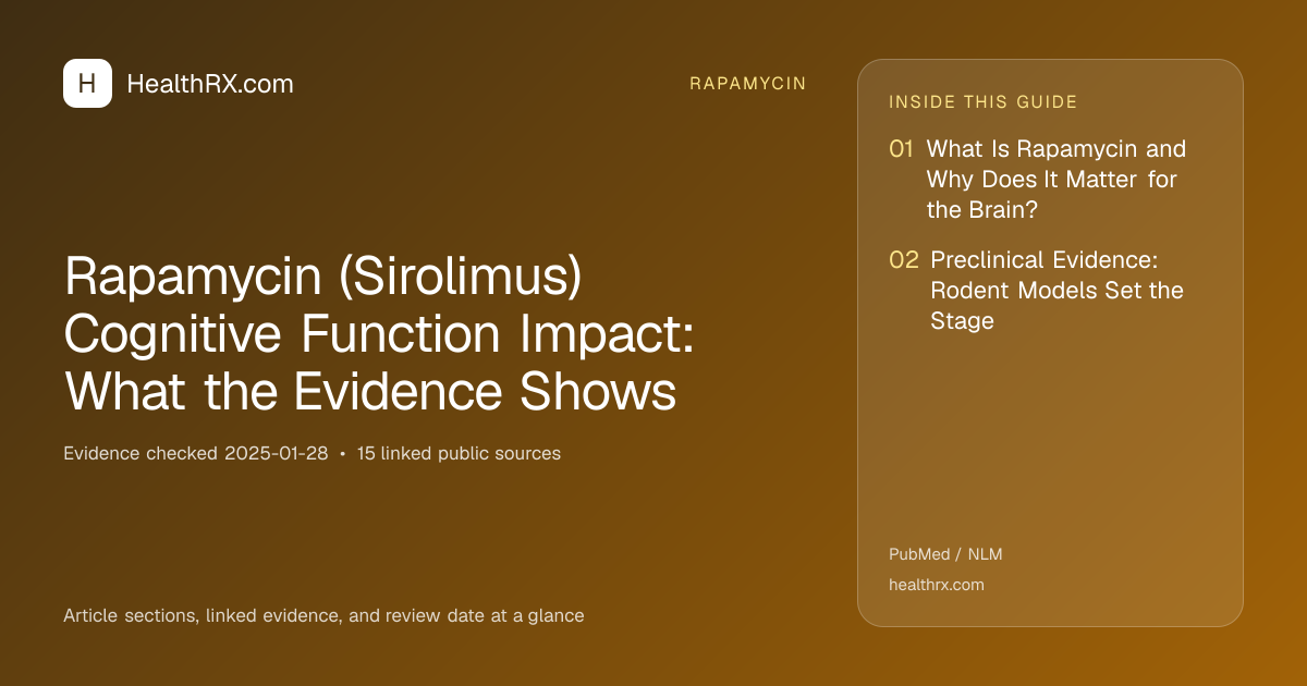 Evidence overview for Rapamycin (Sirolimus) Cognitive Function Impact: What the Evidence Shows