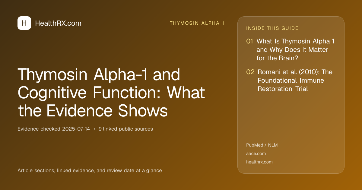 Evidence overview for Thymosin Alpha-1 and Cognitive Function: What the Evidence Shows
