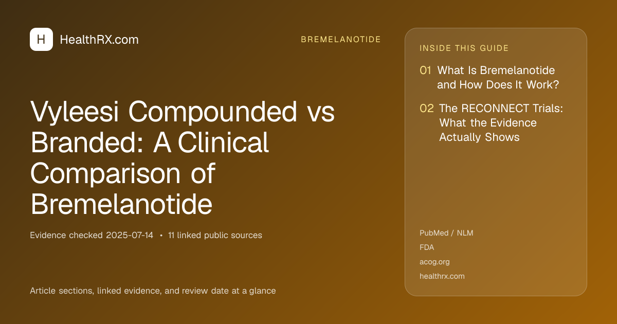 Evidence overview for bremelanotide: Vyleesi Compounded vs Branded: A Clinical Comparison of Bremelanotide
