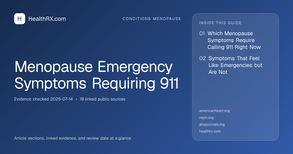 Evidence overview for Menopause Emergency Symptoms Requiring 911