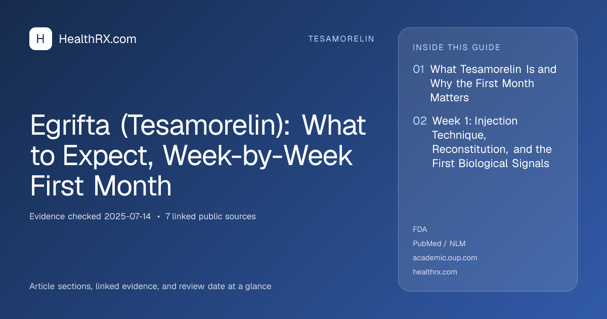 Evidence overview for Egrifta (Tesamorelin): What to Expect, Week-by-Week First Month