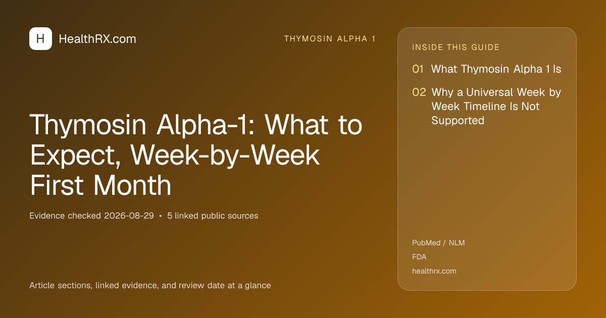 Evidence overview for Thymosin Alpha-1: What to Expect, Week-by-Week First Month