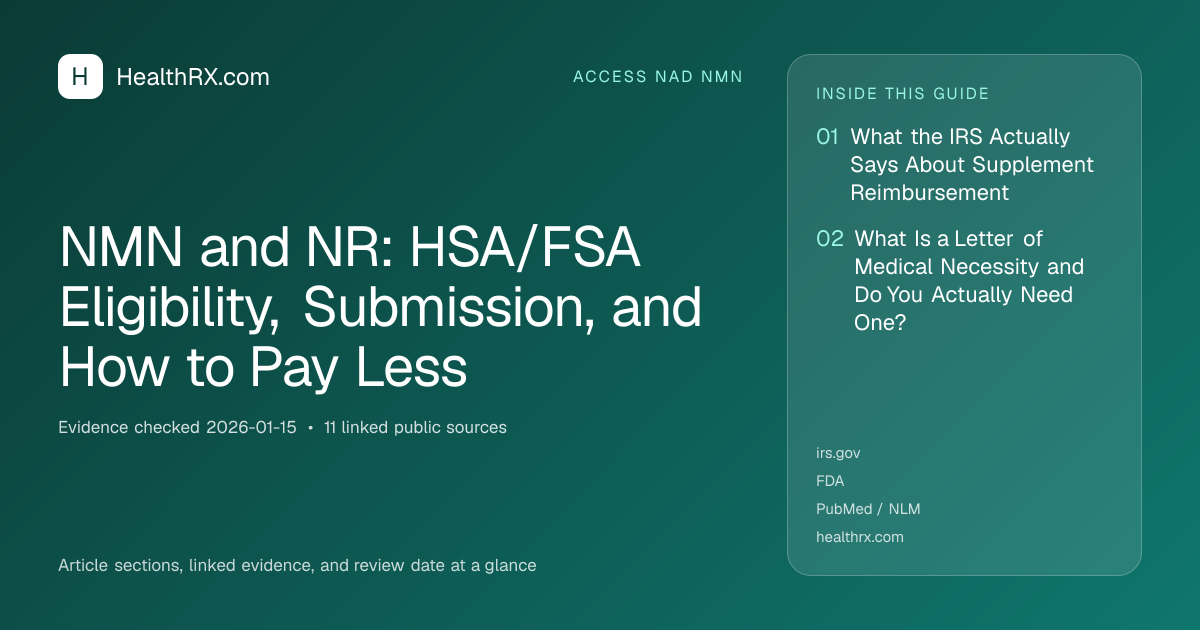 Evidence overview for NMN and NR: HSA/FSA Eligibility, Submission, and How to Pay Less