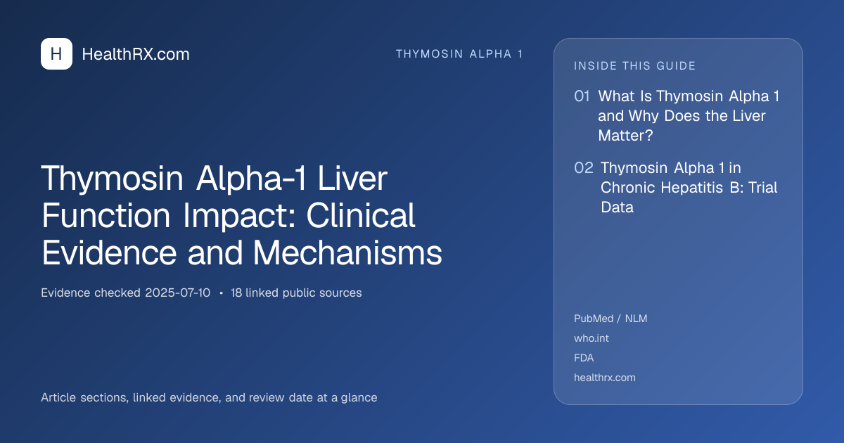 Evidence overview for thymosin alpha 1: Thymosin Alpha-1 Liver Function Impact: Clinical Evidence and Mechanisms