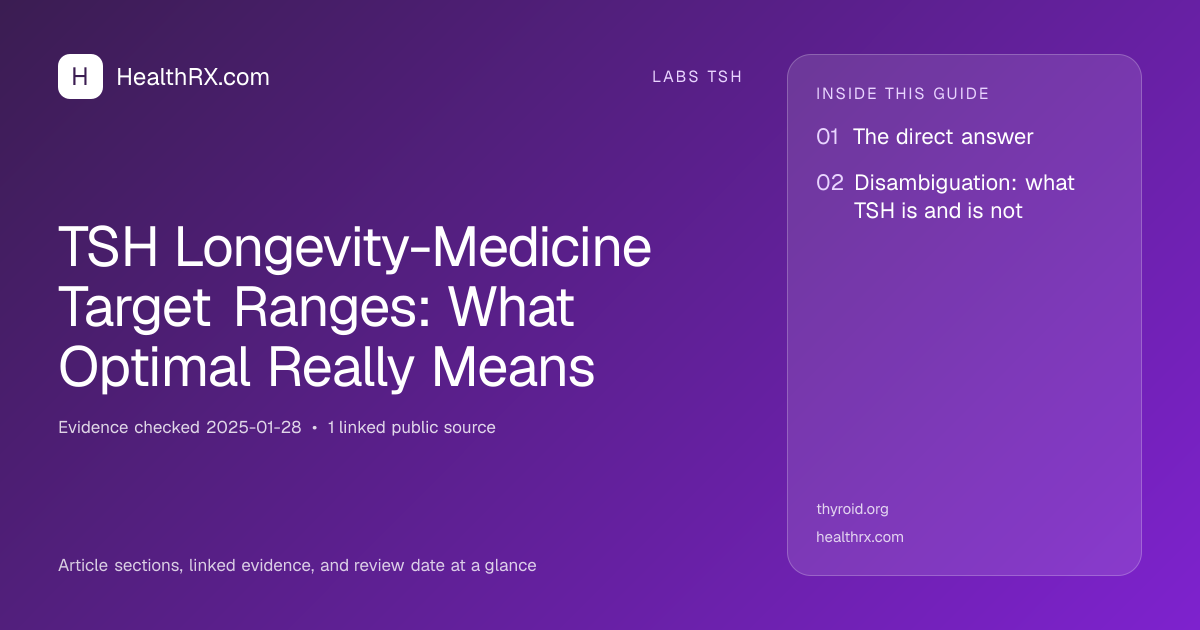 Evidence overview for TSH Longevity-Medicine Target Ranges: What Optimal Really Means