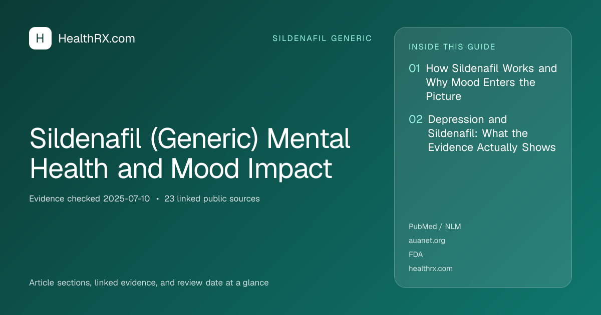 Evidence overview for sildenafil generic: Sildenafil (Generic) Mental Health and Mood Impact