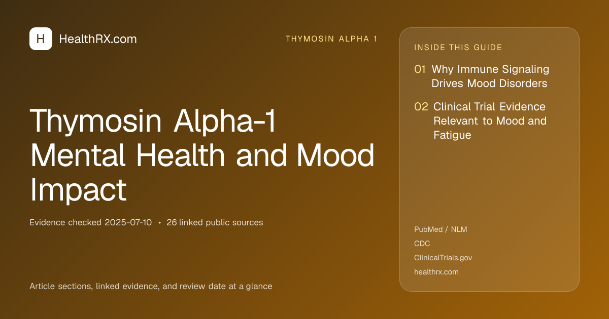 Evidence overview for thymosin alpha 1: Thymosin Alpha-1 Mental Health and Mood Impact