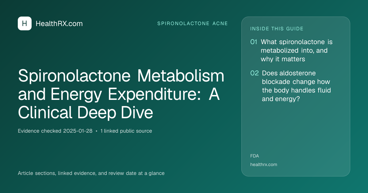 Evidence overview for spironolactone acne: Spironolactone Metabolism and Energy Expenditure: A Clinical Deep Dive
