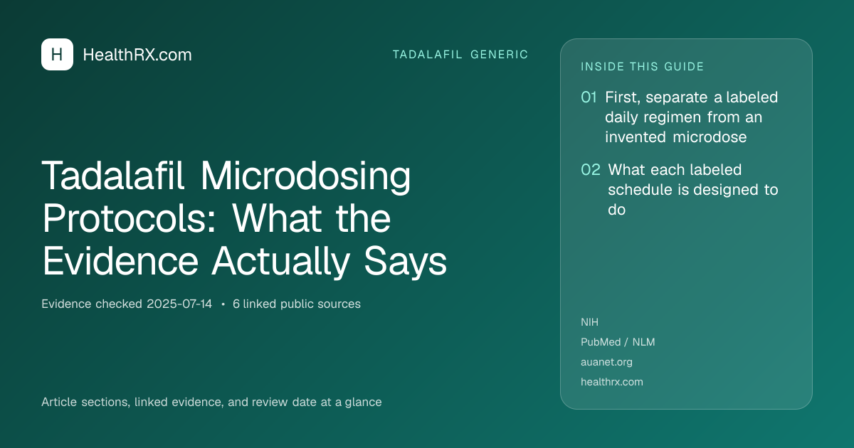 Evidence overview for Tadalafil Microdosing Protocols: What the Evidence Actually Says