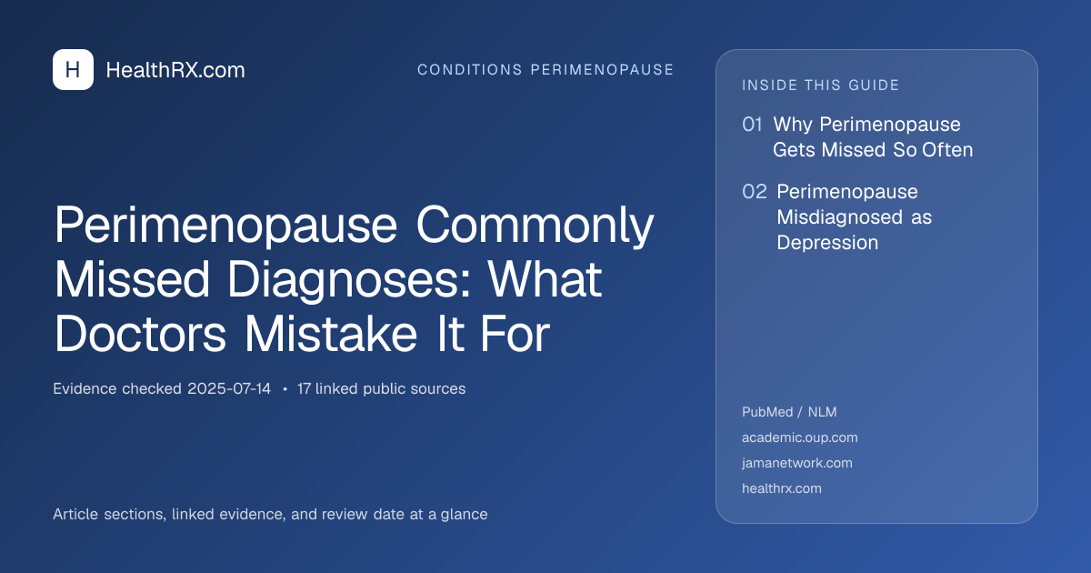 Evidence overview for Perimenopause Commonly Missed Diagnoses: What Doctors Mistake It For
