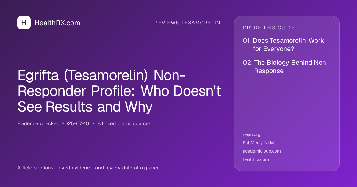 Evidence overview for Egrifta (Tesamorelin) Non-Responder Profile: Who Doesn't See Results and Why