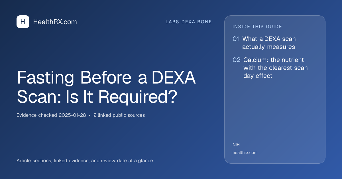 Evidence overview for Fasting Before a DEXA Scan: Is It Required?
