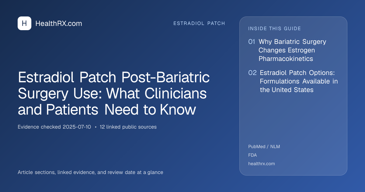 Evidence overview for Estradiol Patch Post-Bariatric Surgery Use: What Clinicians and Patients Need to Know