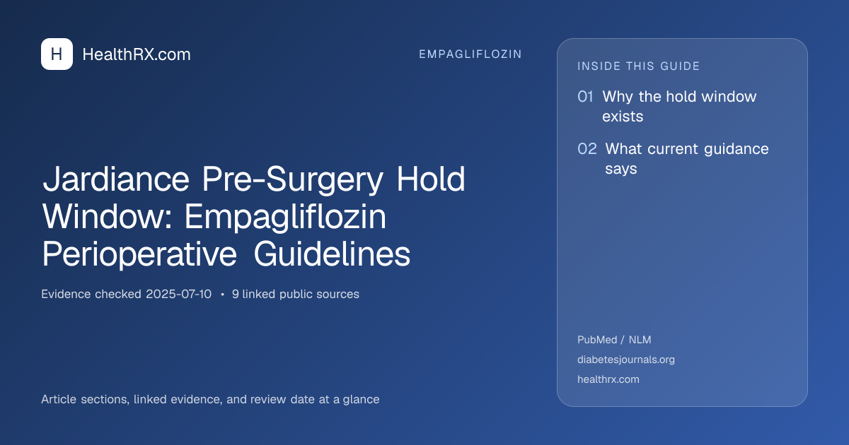 Evidence overview for empagliflozin: Jardiance Pre-Surgery Hold Window: Empagliflozin Perioperative Guidelines
