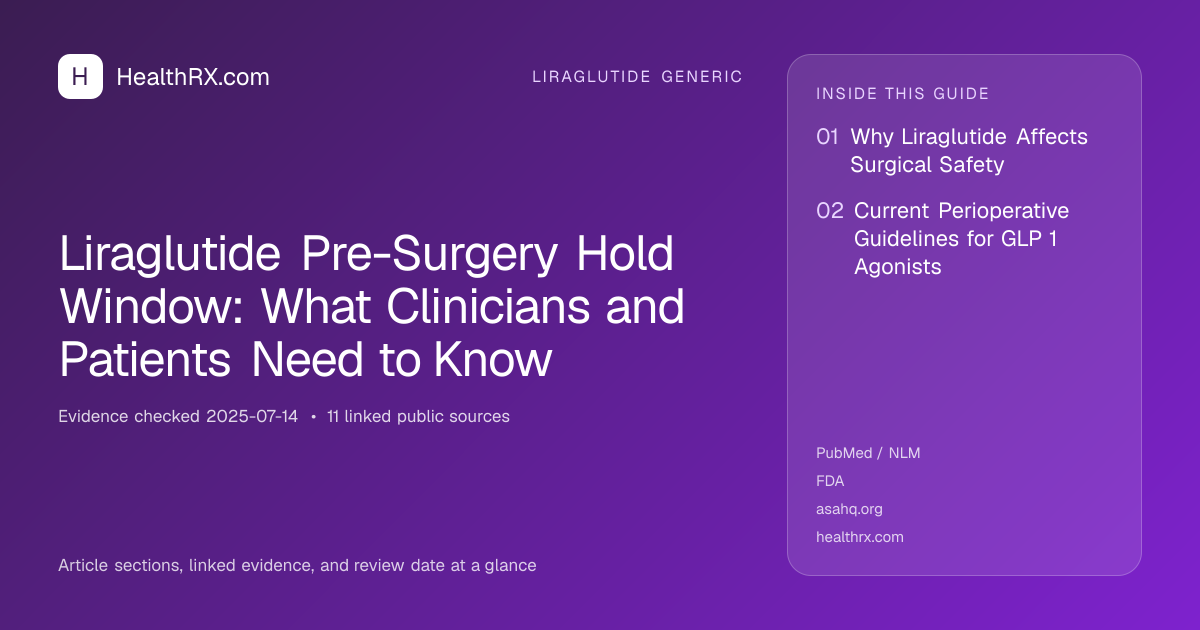 Evidence overview for Liraglutide Pre-Surgery Hold Window: What Clinicians and Patients Need to Know