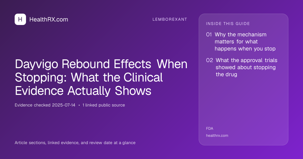 Evidence overview for lemborexant: Dayvigo Rebound Effects When Stopping: What the Clinical Evidence Actually Shows