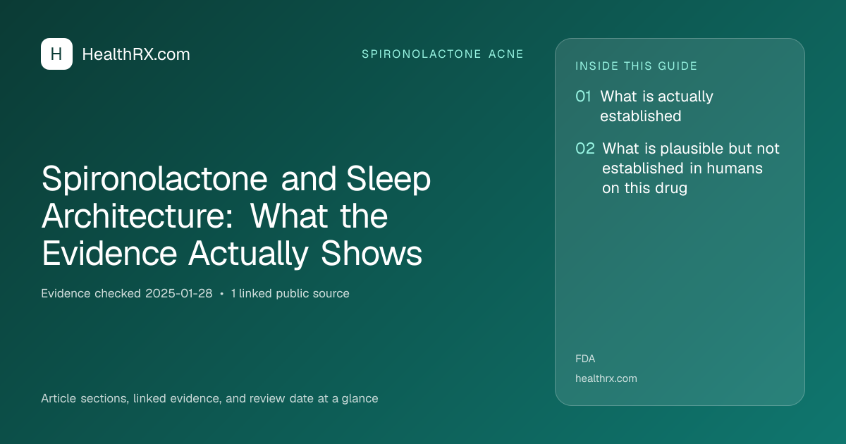 Evidence overview for spironolactone acne: Spironolactone and Sleep Architecture: What the Evidence Actually Shows