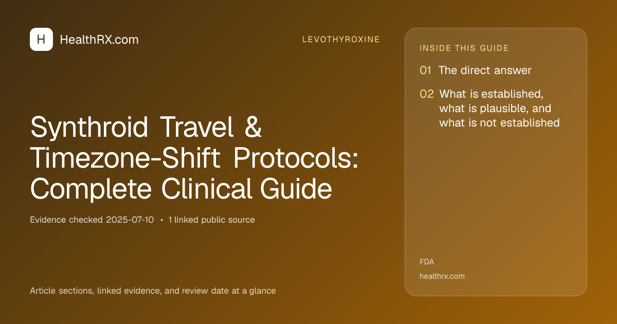 Evidence overview for levothyroxine: Synthroid Travel & Timezone-Shift Protocols: Complete Clinical Guide