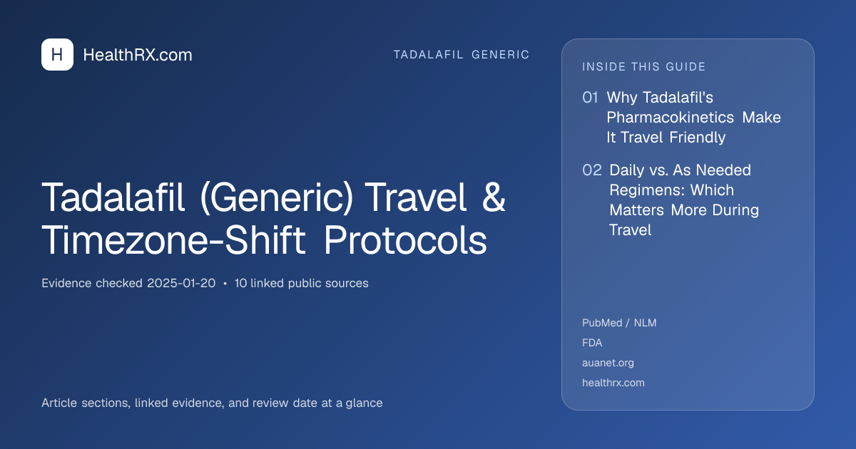 Evidence overview for tadalafil generic: Tadalafil (Generic) Travel & Timezone-Shift Protocols