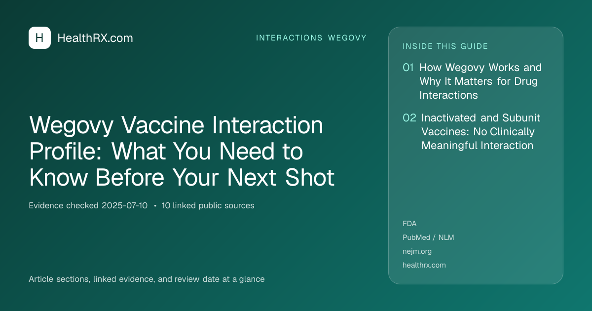 Evidence overview for Wegovy Vaccine Interaction Profile: What You Need to Know Before Your Next Shot
