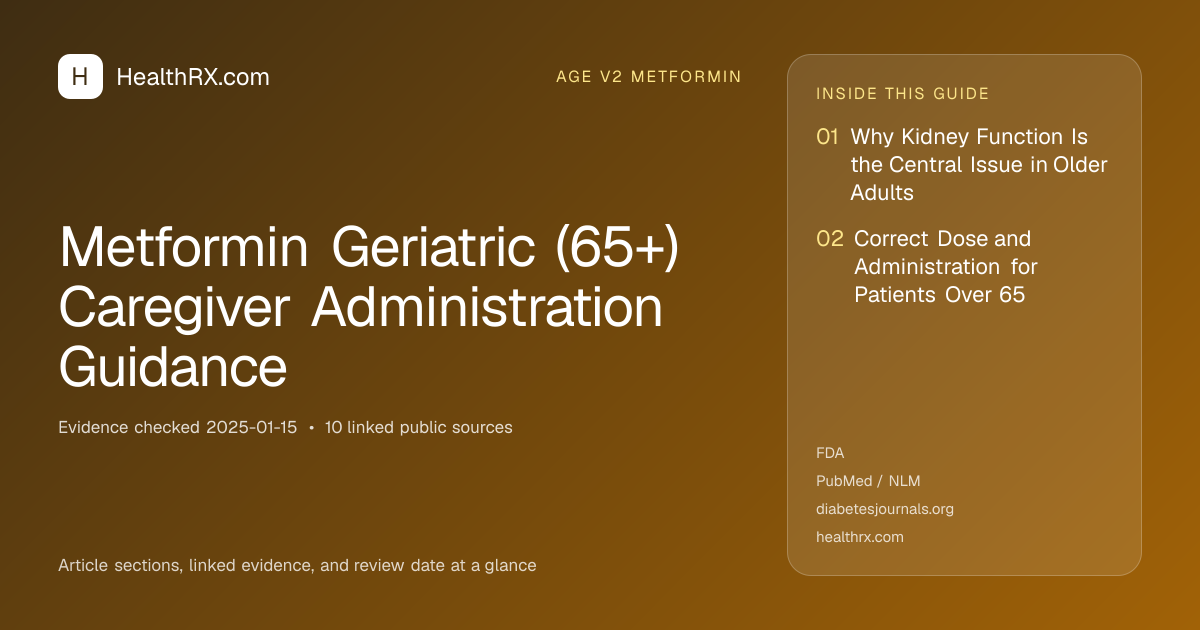 Evidence overview for Metformin Geriatric (65+) Caregiver Administration Guidance